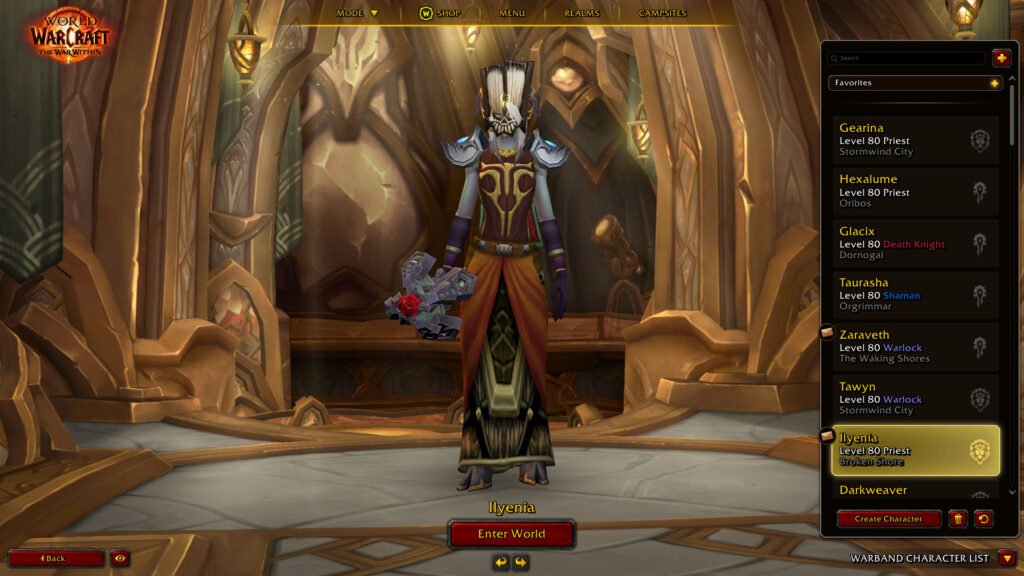 Character select screen