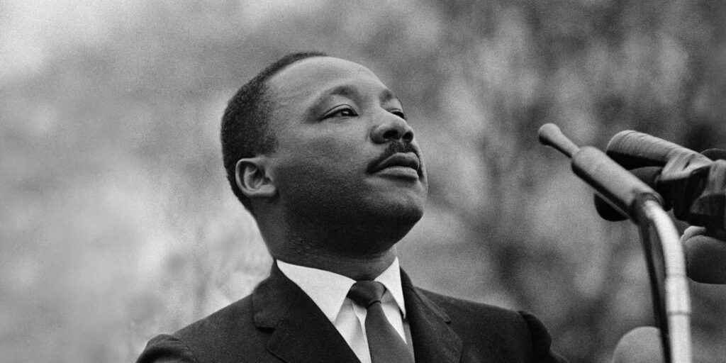 Martin Luther King Jr., showing how storytelling heals and inspires change