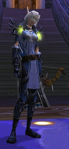 Vereesa Windrunner in "Bound by Blood" reflecting on her new outfit.