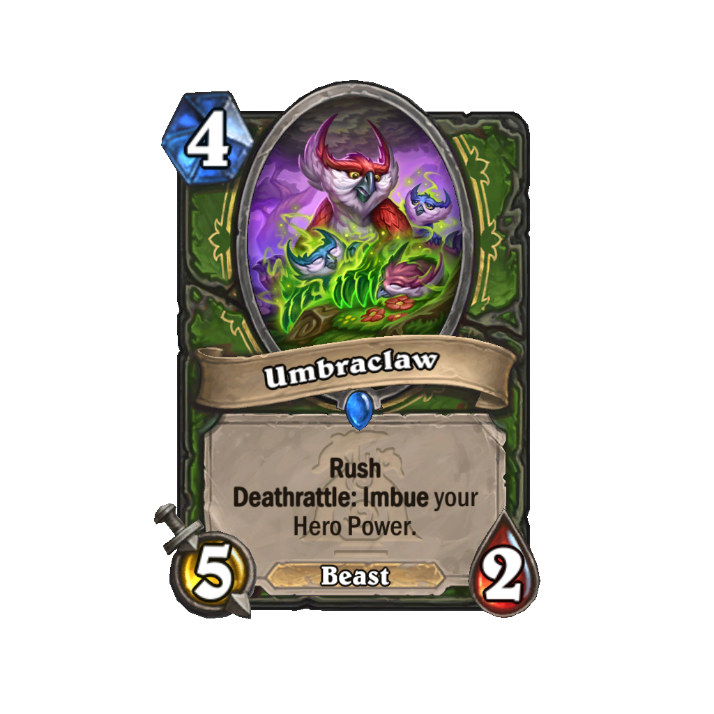 Hearthstone Emerald Awakening featuring Umbraclaw card art.