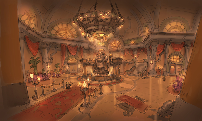 World of Warcraft concept art featuring Gallagio in Undermine.