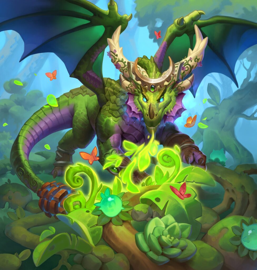 Hearthstone Emerald Awakening featuring Ysera, the Emerald Aspect.