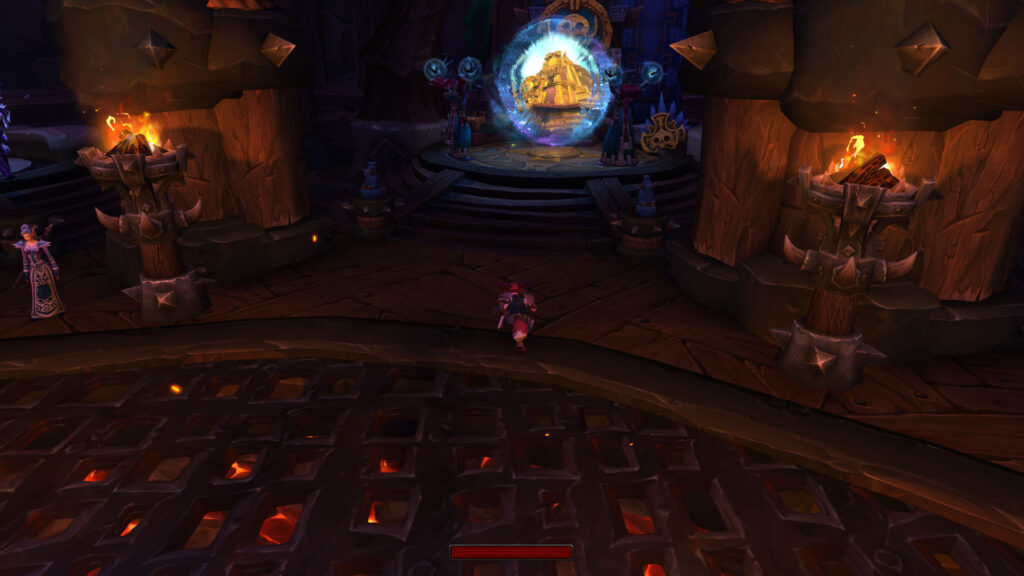 Mindful gaming moment: a Vulpera rogue in Orgrimmar heading toward the Zuldazar portal.
